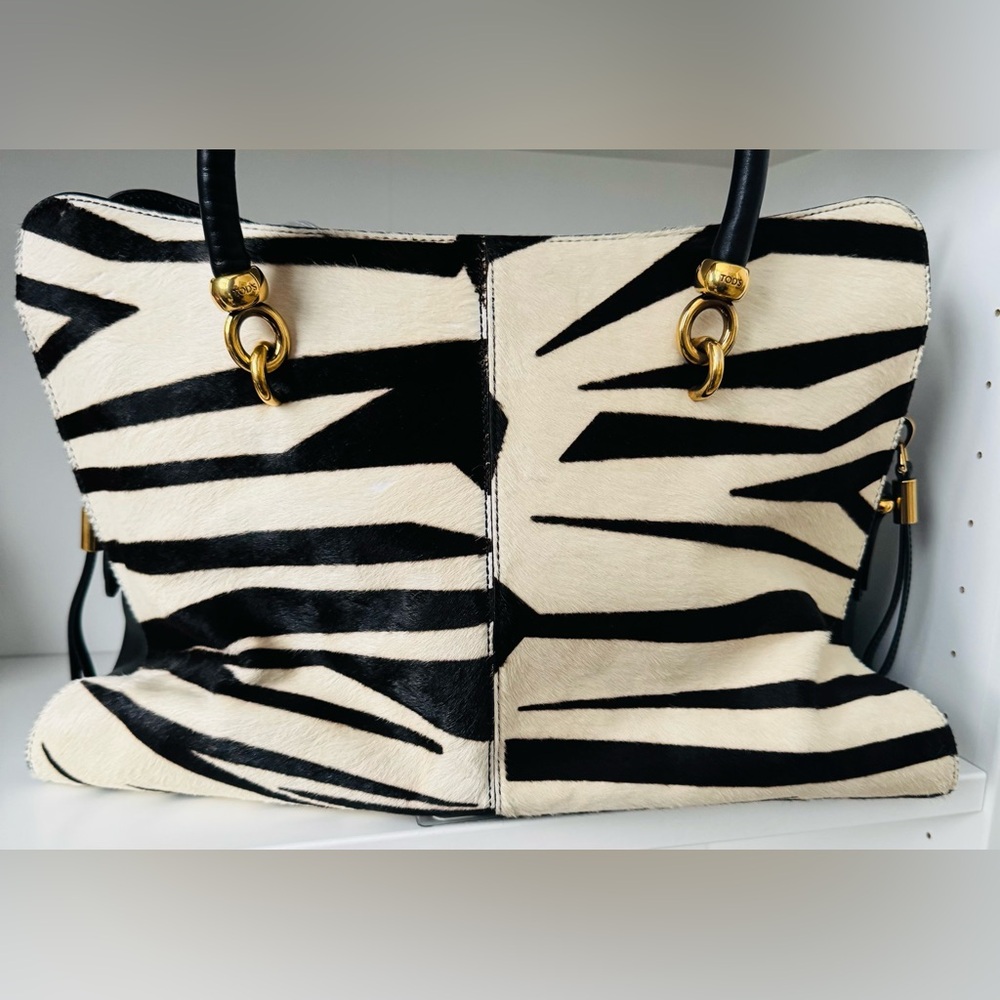 Tod’s Zebra Print Calfskin HandBag w/COA - Picture 2 of 7